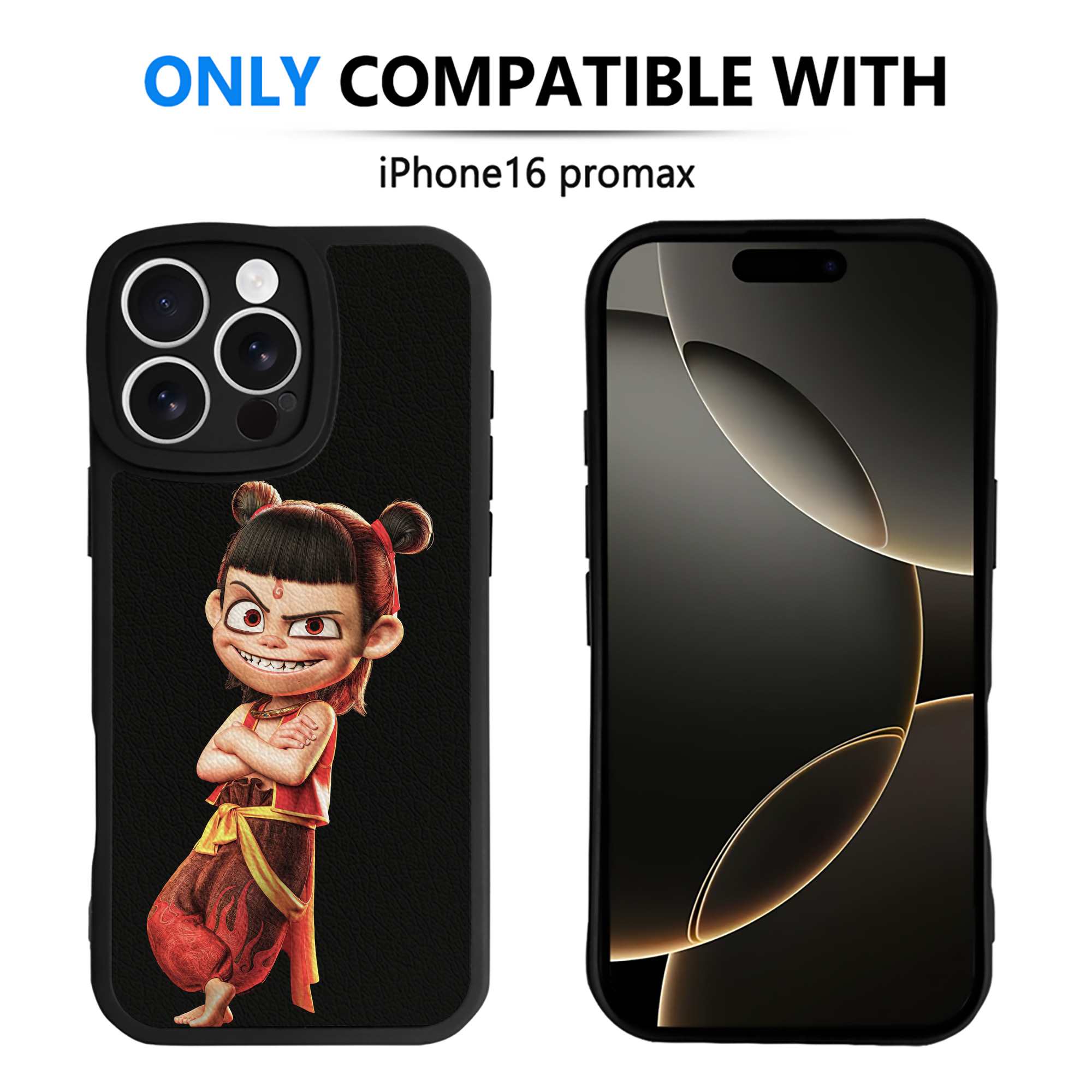 （画像用） Ne Zha 2 ナタ 魔童の大暴れ 【iPhone 16シリーズ対応】シリコンスマホケース（レザー調） 材質：シリコン